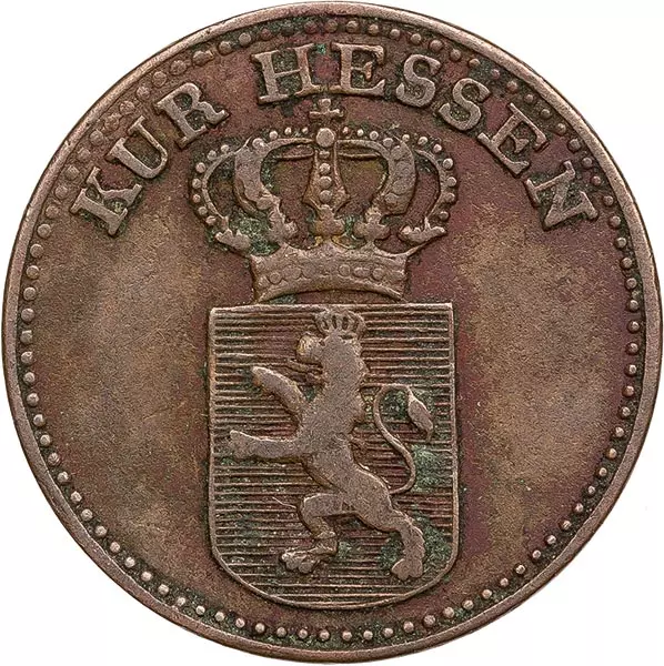 1/2 Kreuzer Hessen-Kassel Kurfürst Wilhelm II. 1824 - 1834