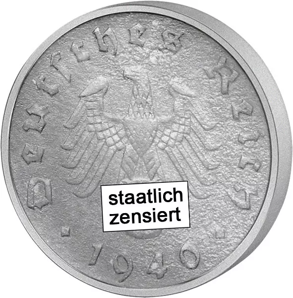 5 Reichspfennig Drittes Reich Hakenkreuz 1940-1944