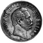 2 Mark Hessen-Darmstadt Großherzog Ludwig III. 1876-1877 2 Mark Hessen-Darmstadt Großherzog Ludwig III. 1876-1877