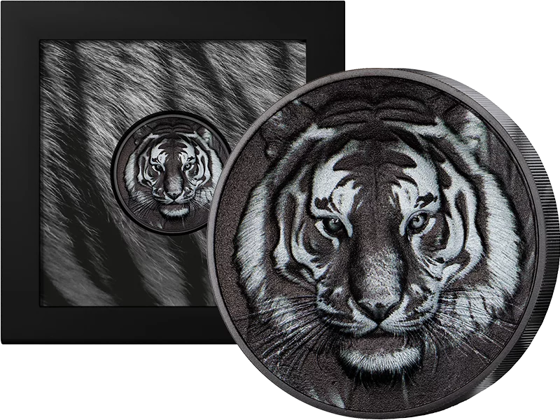 5 Dollars Cook-Inseln Black and White - Tiger 2025