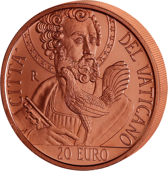 20 Euro Vatikan Petrus und der Hahn 2024