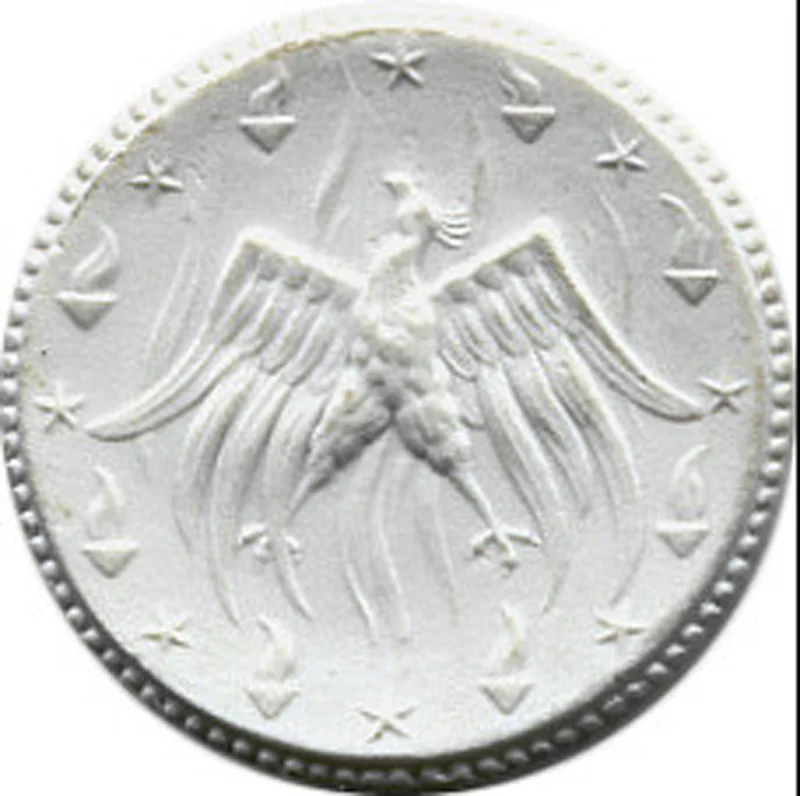Porzellanmedaille Meißen 10-jähriges Jubiläum des Bestattungsvereins Biskuitporzellan 1921
