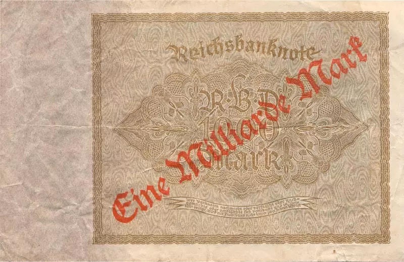 1 Milliarde Mark Weimarer Republik Reichsbanknote 1923