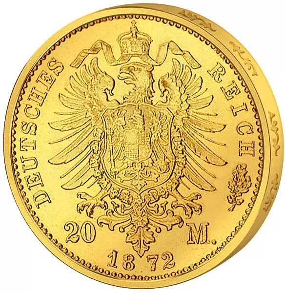 20 Mark Baden Großherzog Friedrich I. 1872-1873 20 Mark Baden Großherzog Friedrich I. 1872-1873