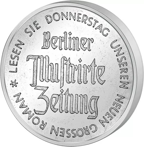 Alu-Werbemarke der Berliner Illustrierten Zeitung