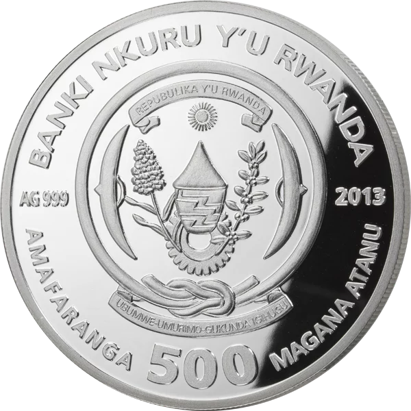 500 Francs Ruanda Year of the Snake Pavé 2013
