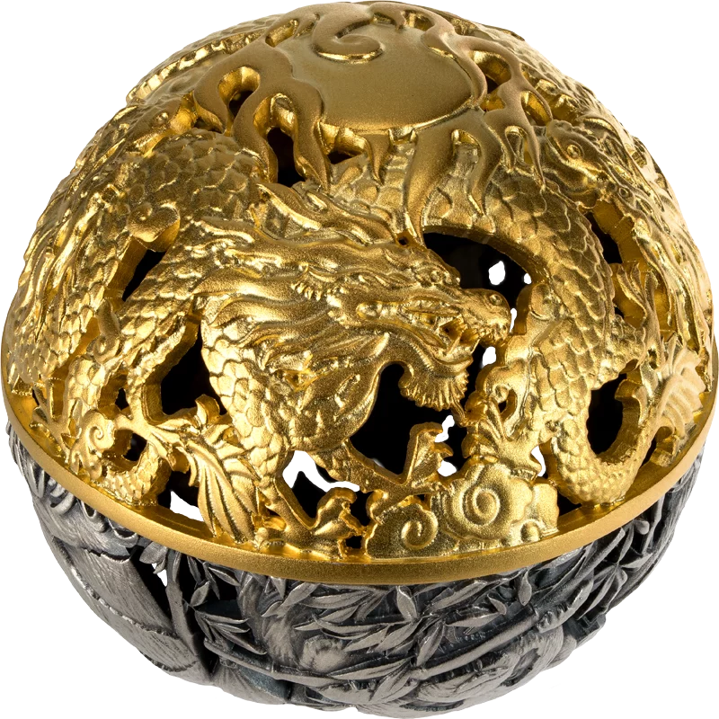 5 Dollars Samoa Spherical Coin Dragon & Panda 2026