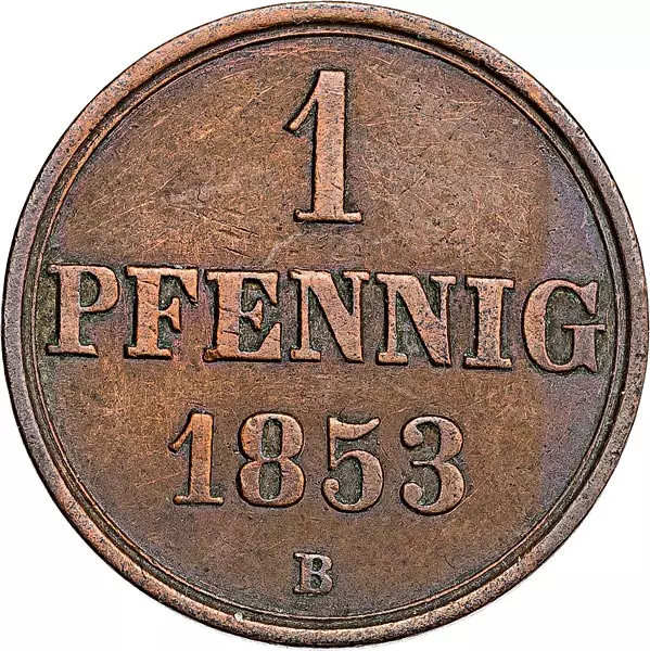 1 Pfennig Hannover König Georg V. 1853-1856