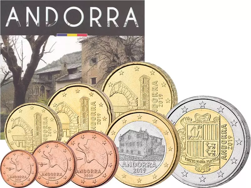 1 Cent - 2 Euro Kursmünzensatz Andorra 2019