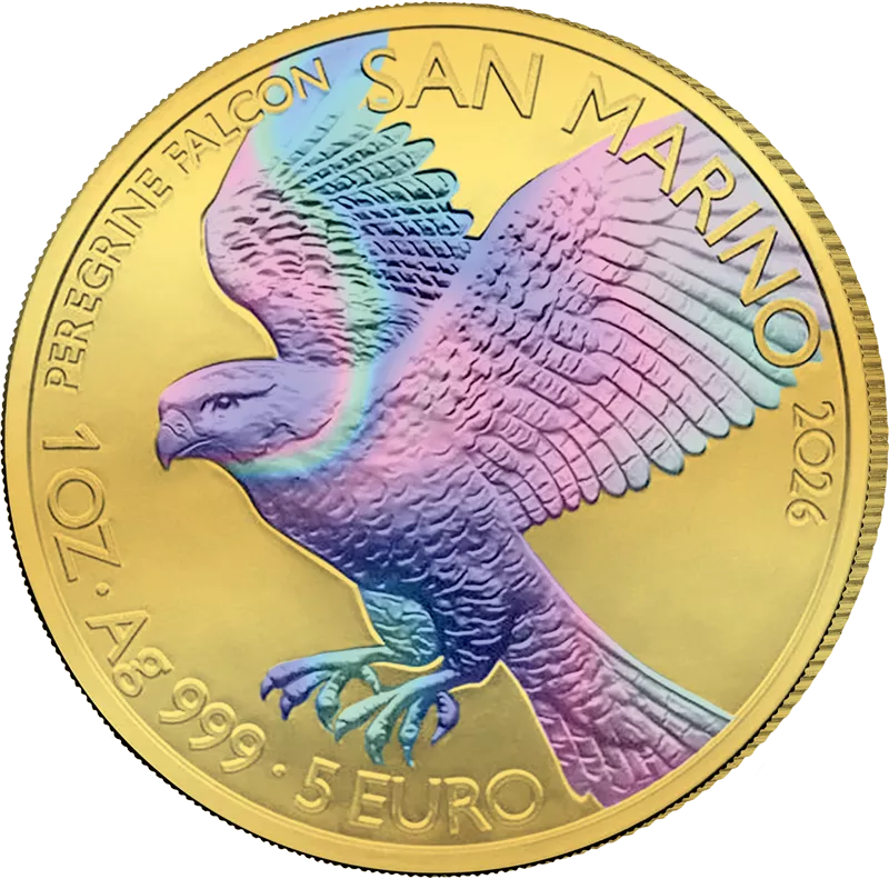 5 Euro San Marino Wanderfalke 2026 Golden Holographic