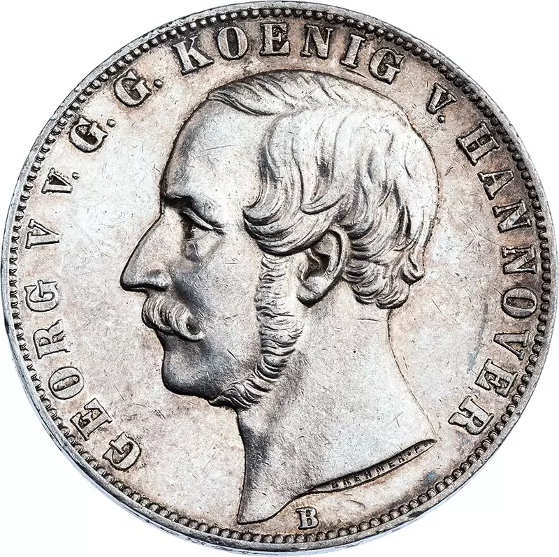 Vereinsdoppeltaler Hannover König Georg V. 1862 und 1866