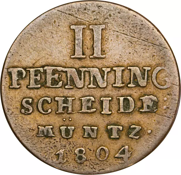 2 Pfenning Braunschweig-Calenberg-Hannover König Georg III. 1794-1807