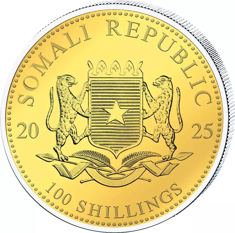 100 Shillings Somalia Elefant 2025 Triple Gold Edition