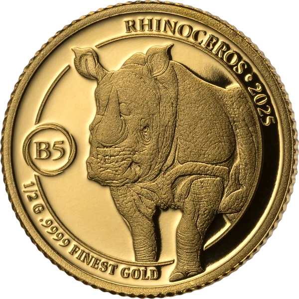250 Francs Senegal Classic Gold Big Five Nashorn 2025 250 Francs Senegal Classic Gold Big Five Nashorn 2025