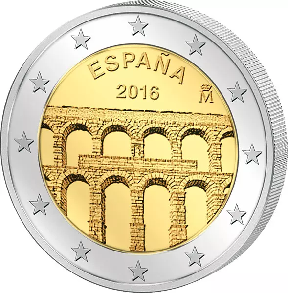 2 Euro Spanien Unesco-Welterbe Aquädukt von Segovia 2016