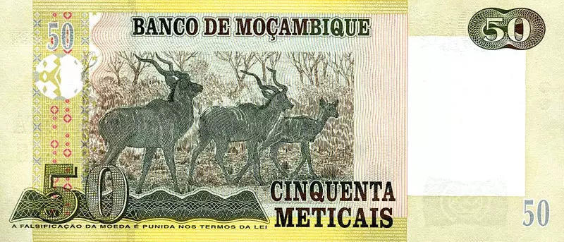 50 Meticais Mosambik Banknote Kudu Familie 2006