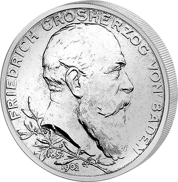 2 Mark Baden Großherzog Friedrich 50. Regierungsjubiläum 1902 2 Mark Baden Großherzog Friedrich 50. Regierungsjubiläum 1902