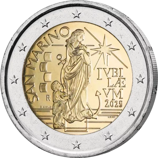 2 Euro San Marino Ersttagsedition Heiliges Jahr 2025
