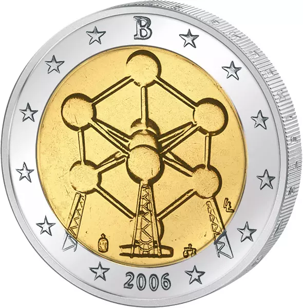 2 Euro Belgien Atomium Brüssel 2006