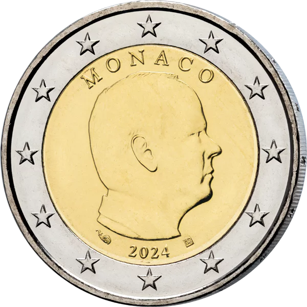 1 + 2 Euro Monaco Fürst Albert II. 2024