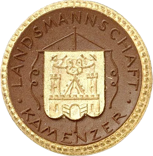 Porzellanmedaille Dresden auf die Kamenzer Landsmannschaft 1922 mit Golddekor