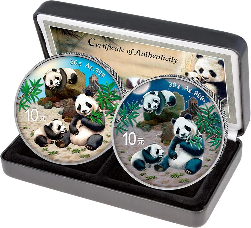 2 x 10 Yuan China Panda Day & Night 2025