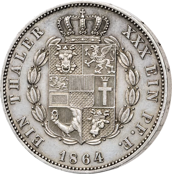 Vereinstaler Mecklenburg-Schwerin Großherzog Friedrich Franz II. 1864