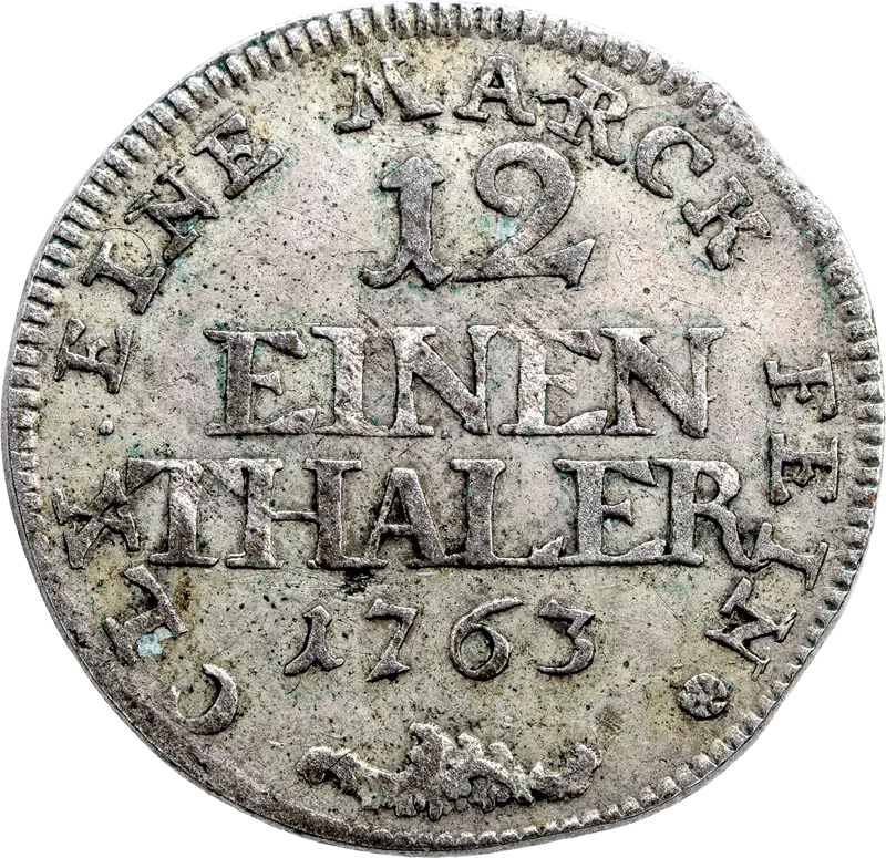 1/12 Taler Reuß-Schleiz Heinrich XII. 1763