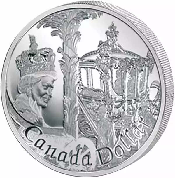 1 Dollar Kanada 50. Krönungsjubiläum Elizabeth II. 2002 Polierte Platte