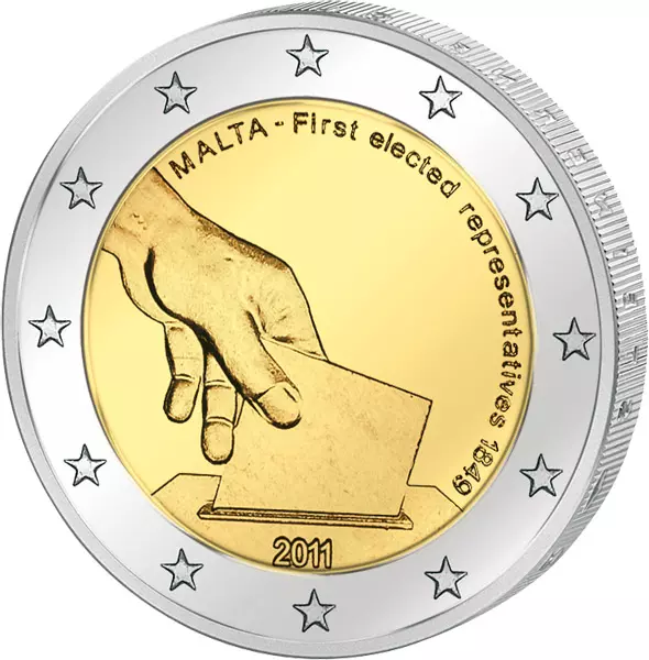 2 Euro Malta Verfassungsgeschichte 2011 prägefrisch