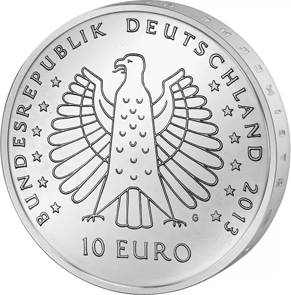 10 Euro BRD Heinrich Hertz 125 Jahre Strahlen elektrischer Kraft 2013 Stempelglanz