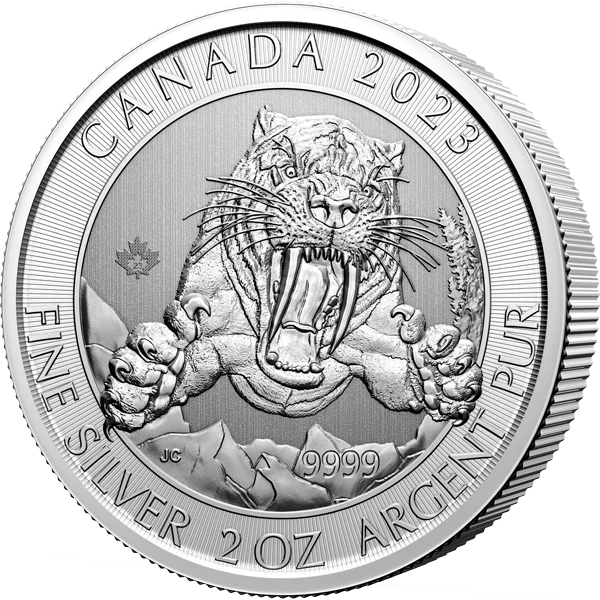 2 Unzen Silber Kanada Sabre-tooth Cat 2023