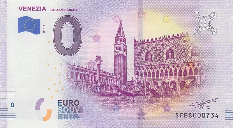 0-Euro-Banknote Italien Venedig - Dogenpalast 2019