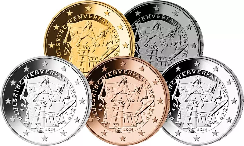 5 x 2 Euro BRD Deluxe Edition Paulskirchenverfassung 2024