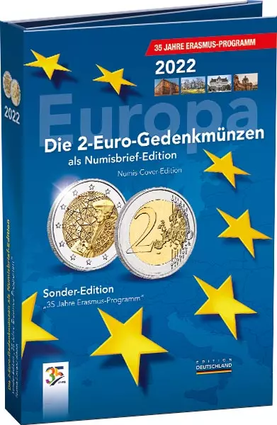 19 x 2 Euro Numisbrief Gemeinschaftsausgabe 35 Jahre Erasmus-Programm 2022