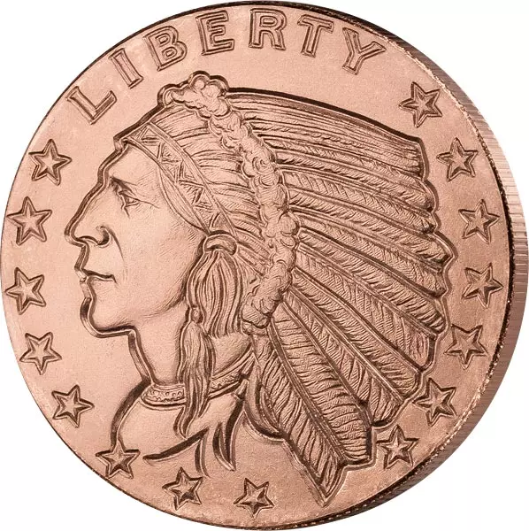 1 AVDP-Unze Kupfer Gedenkprägung Indian Head