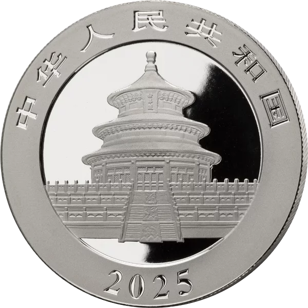 10 Yuan China Premium Panda Selection 2025 mit Farb-Applikation