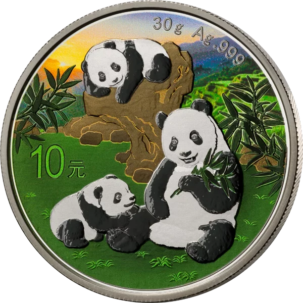 10 Yuan China Premium Panda Selection 2024 mit Farbveredelung