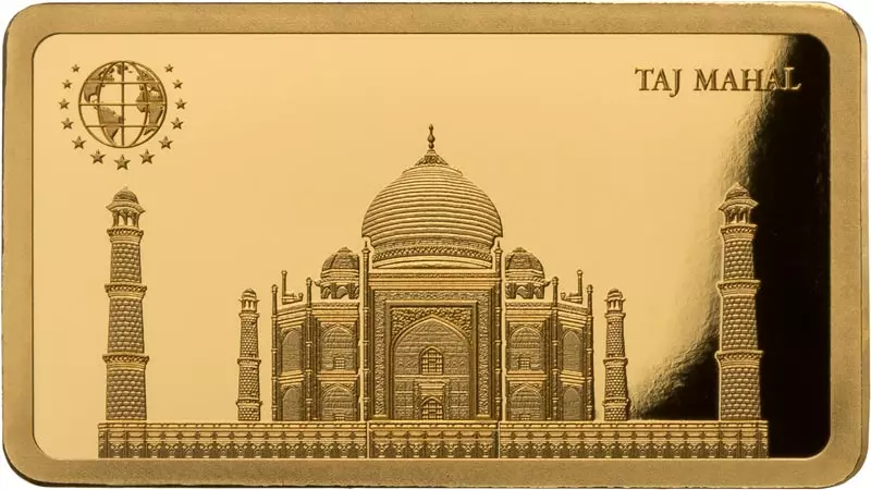 Goldbarren Unified Nations Welterbestätten - Indien Taj Mahal 2024
