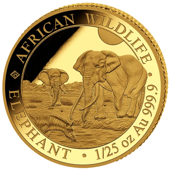 1/25 Unze Gold Somalia African Wildlife - Elefant 2026
