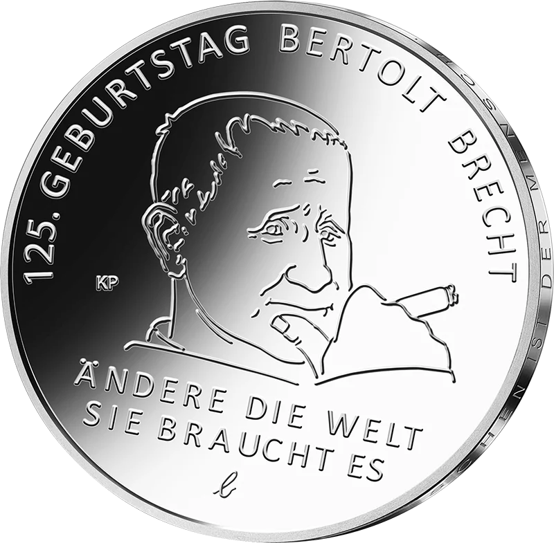 20 Euro BRD 125. Geburtstag Bertolt Brecht 2023 Polierte Platte