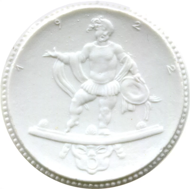 Porzellanmedaille Meißen Stadttheaterbaufonds 1922