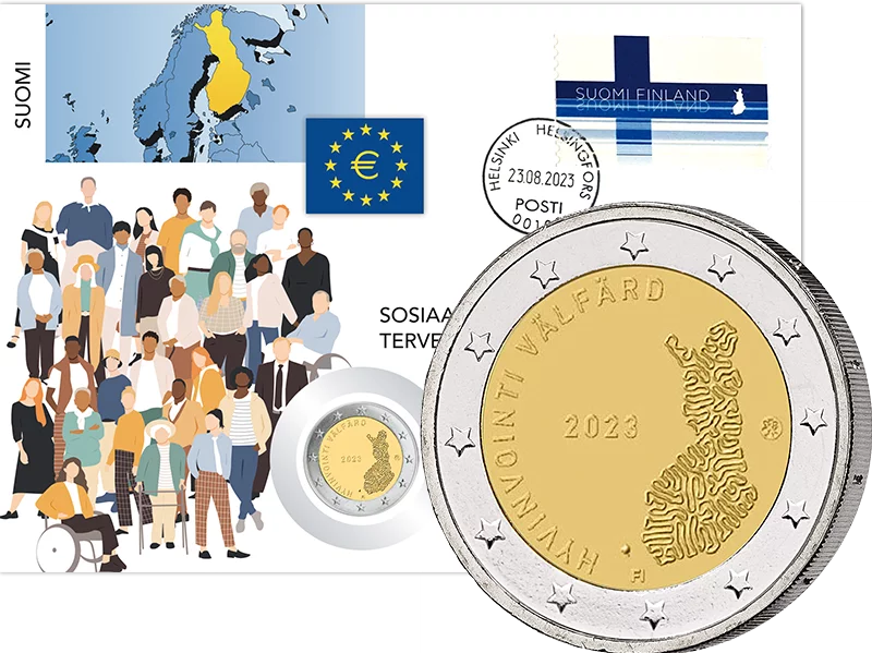 2 Euro Numisbrief Finnland Sozial- und Gesundheitsdienste 2023