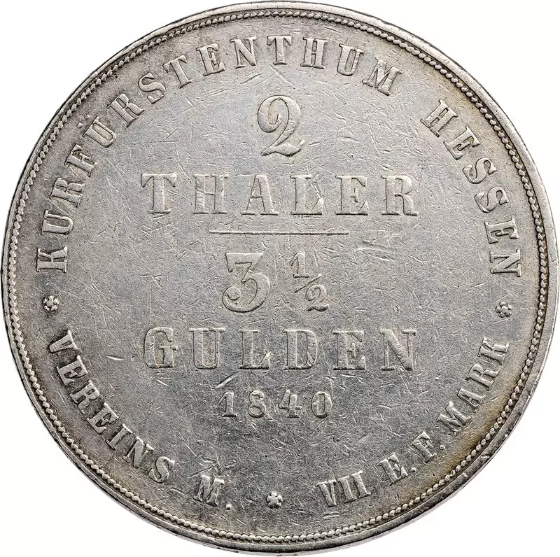 Doppeltaler Hessen-Kassel Kurfürst Wilhelm II. und Kurprinz Wilhelm 1840-1845