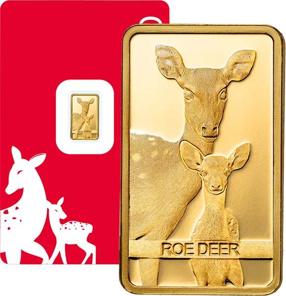 1 Gramm Goldbarren Schweiz Roe Deer