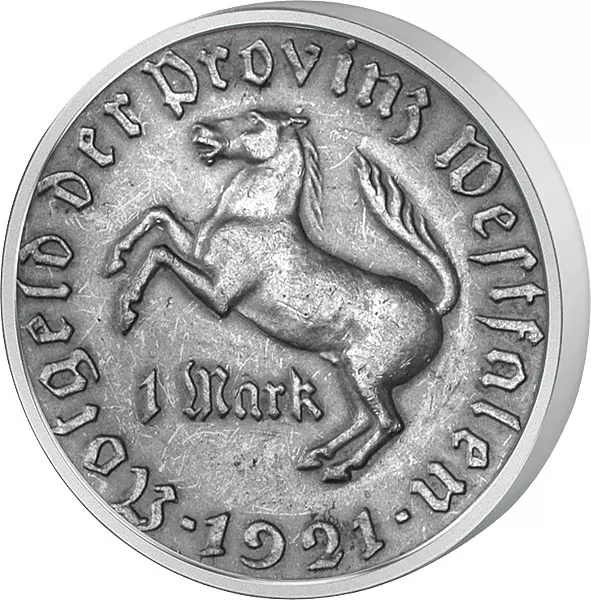 10 Mark Provinz Westfalen Minister vom Stein - Westfalneroß 1921 Sehr schön 10 Mark Provinz Westfalen Minister vom Stein - Westfalneroß 1921 Sehr schön