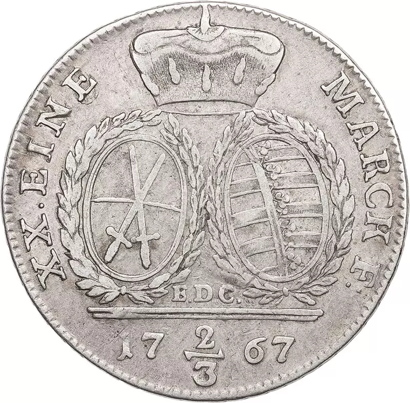 2/3 Taler Sachsen Kurfürst Friedrich August III. 1765-1768