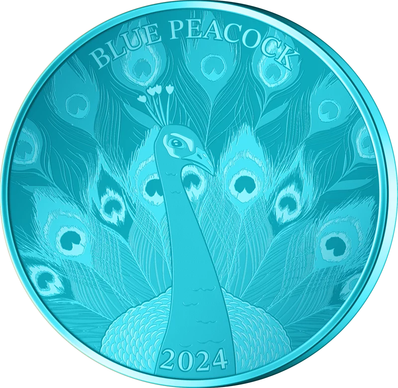 1 Dollar Samoa Titanmünzen Bunte Tierwelt - Pfau 2024