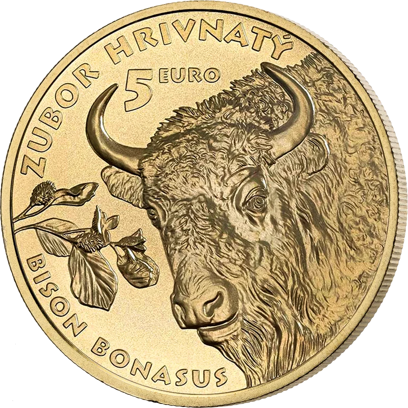 5 Euro Slowakei Flora und Fauna - Europäisches Bison 2024