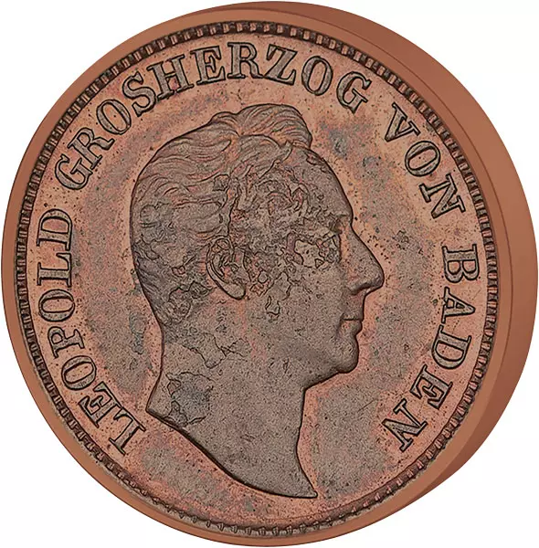 1 Kreuzer Baden Großherzog Leopold 1844